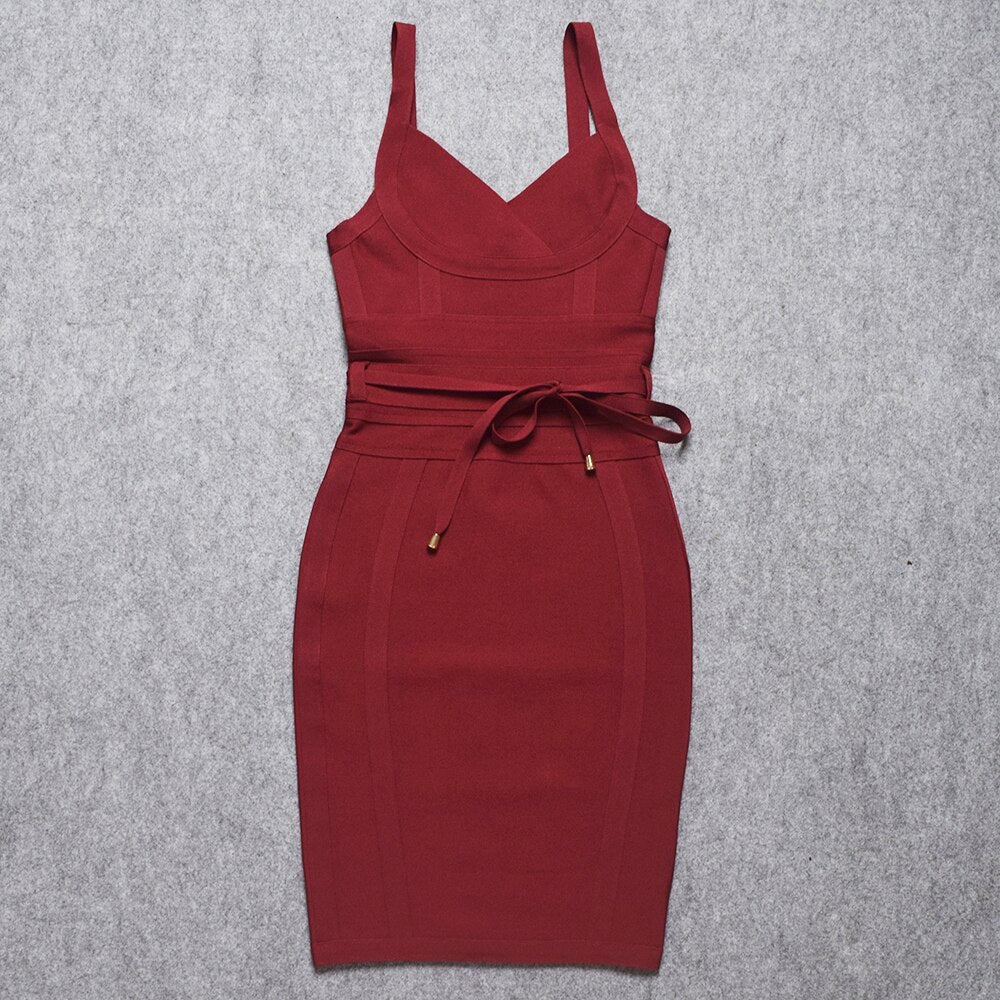 Sexy Rayon Bodycon Spaghetti Straps Bandage Dresses