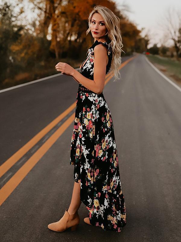 Summer Floral Boho Elegant Vintage Long Maxi Dress