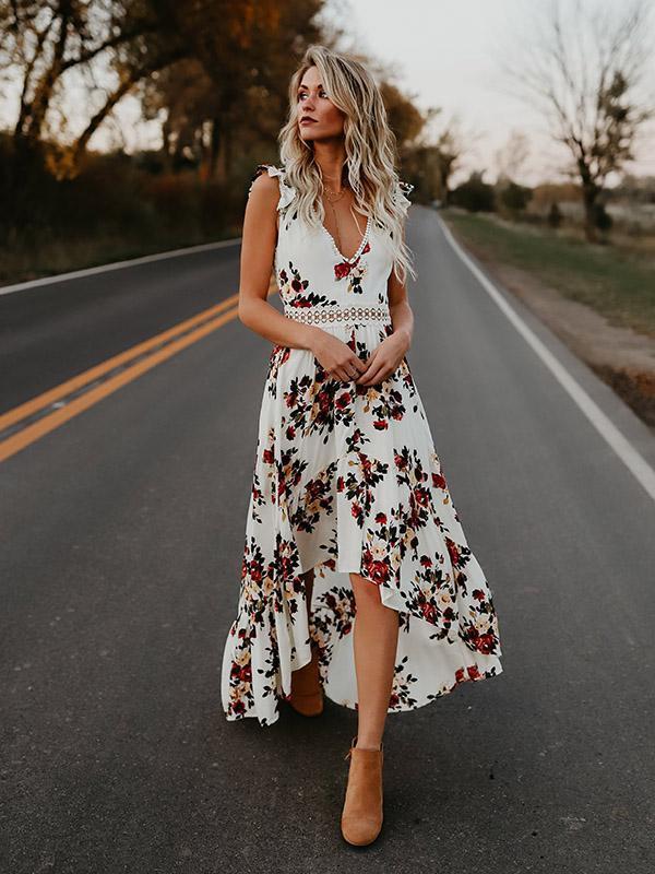 Summer Floral Boho Elegant Vintage Long Maxi Dress