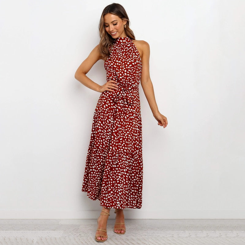 Summer Long Polka Dot Casual Dresses