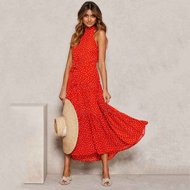 Summer Long Polka Dot Casual Dresses