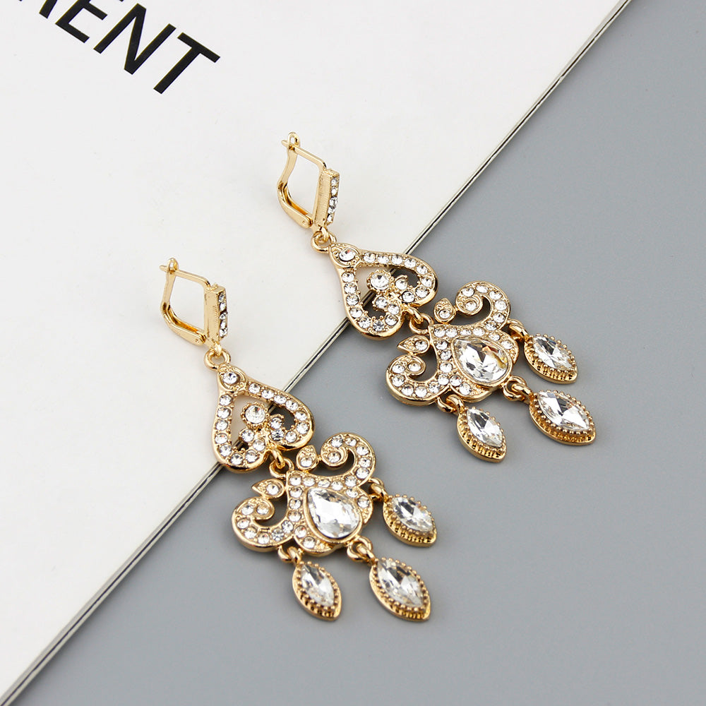 Water Crystal Morocco Algeria Flower Wedding Earring