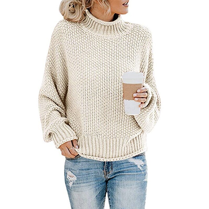 Thick Thread High Neck Pullover Sweater
