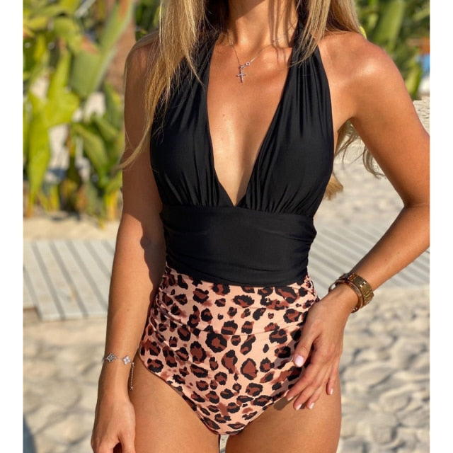Sexy V-neck One Piece Swimwear
