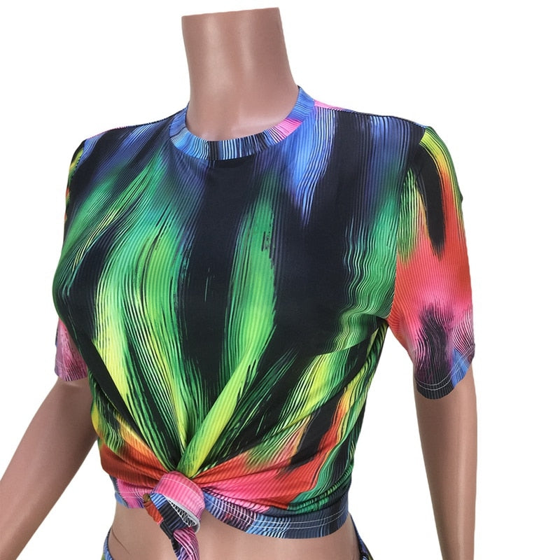 Tie Dye Sexy 2 Piece Club Outfits