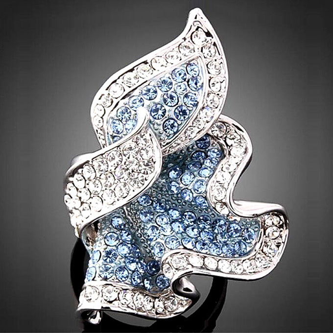 Unique Design Gold Color Crystal Jewelry Vintage Engagement Rings