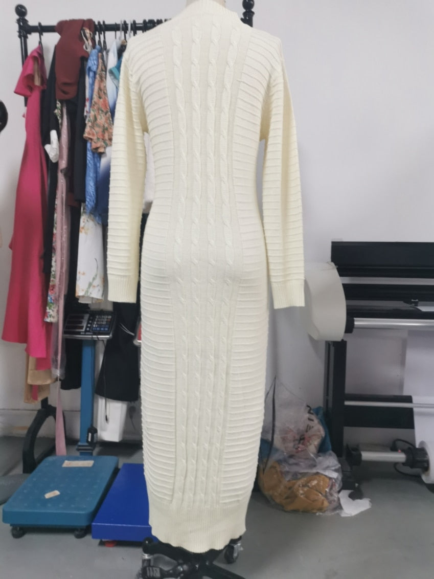 Turtleneck Sweater Maxi Dress