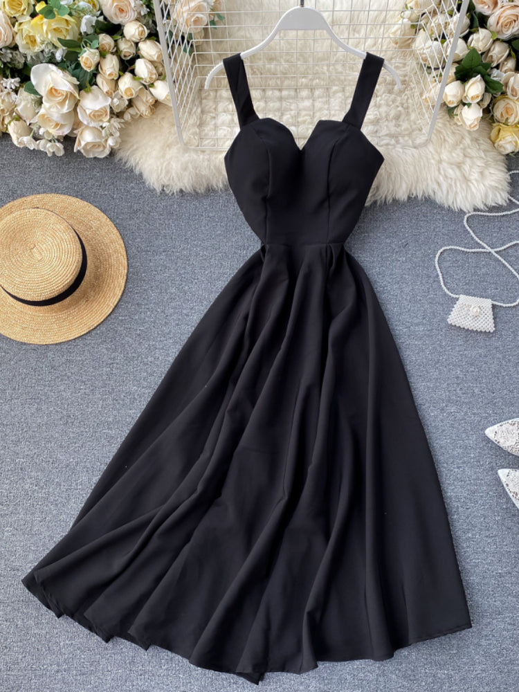 V Neck Tank Backless Spaghetti Strap Maxi Dress