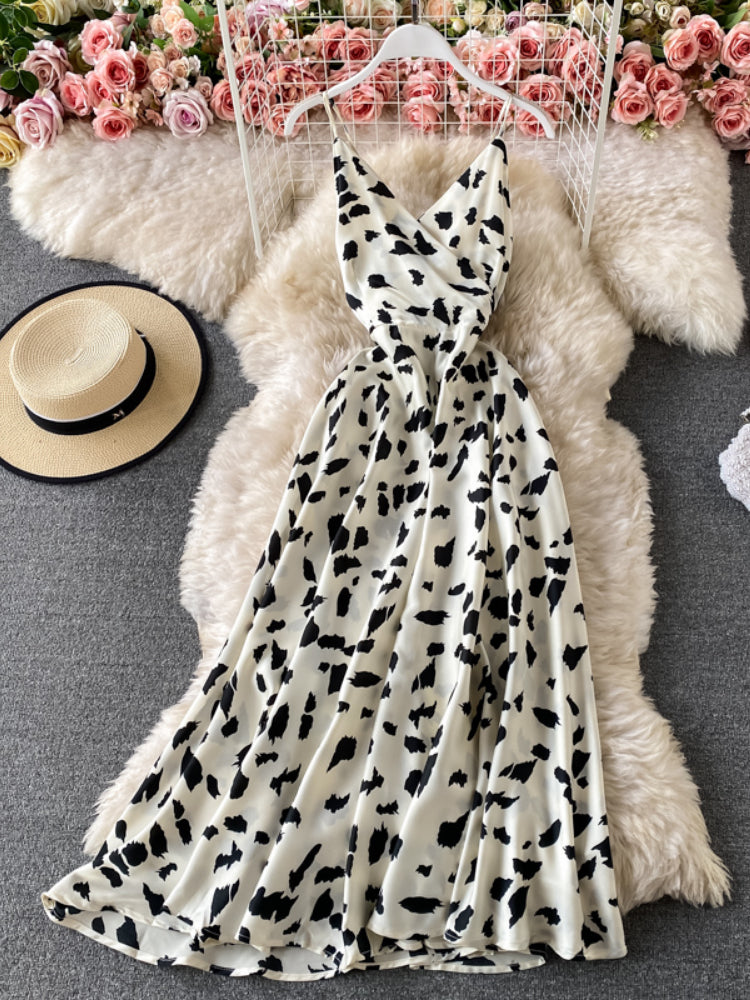 V Neck Tank Backless Spaghetti Strap Maxi Dress