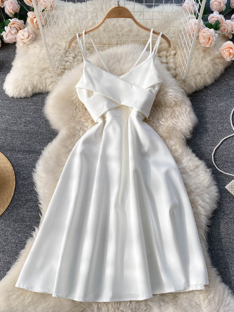 V Neck Tank Backless Spaghetti Strap Maxi Dress