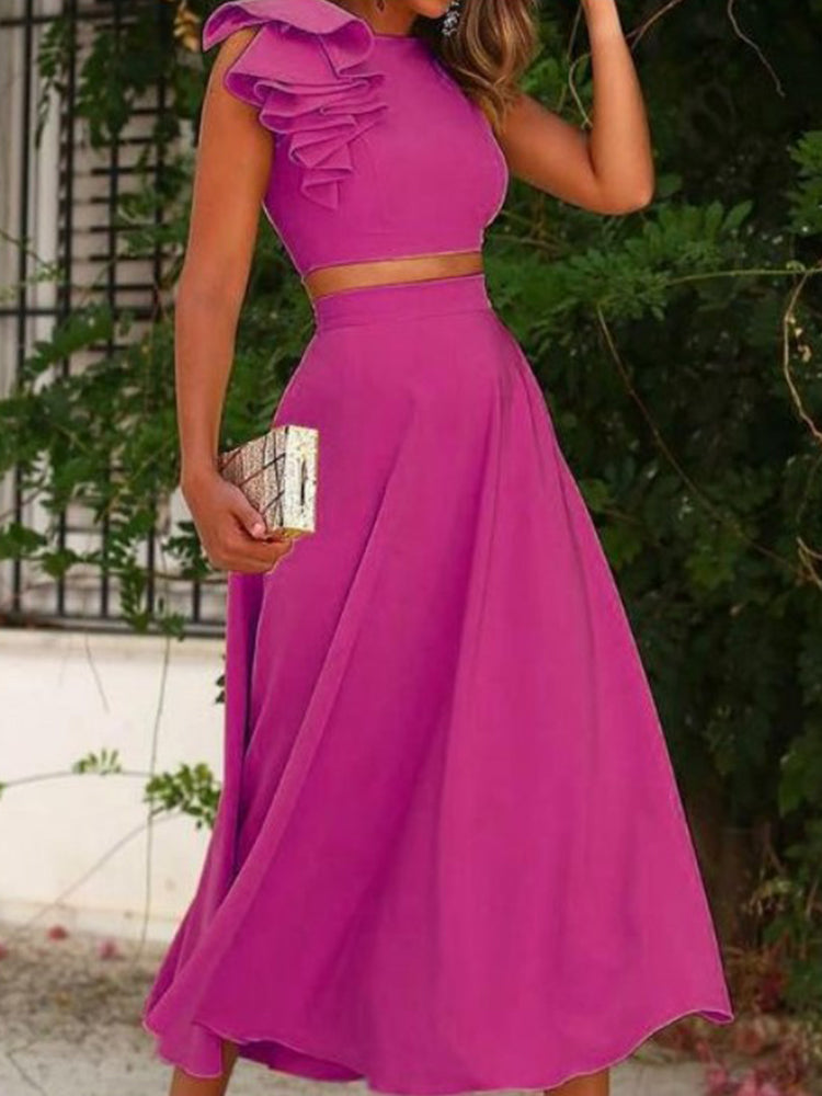 Sexy Sleeveless Chic Top + Long Skirt Outfits