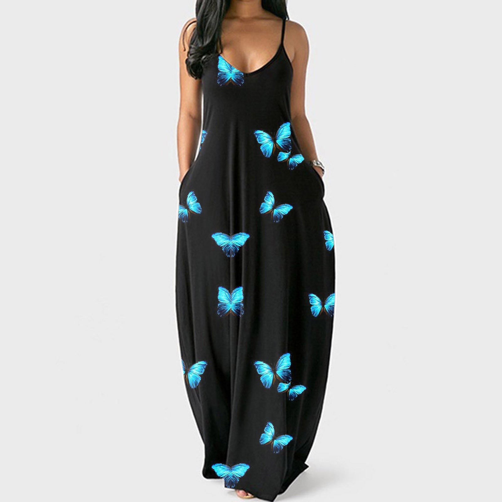 V-Neck Sleeveless Pullover Maxi Dress