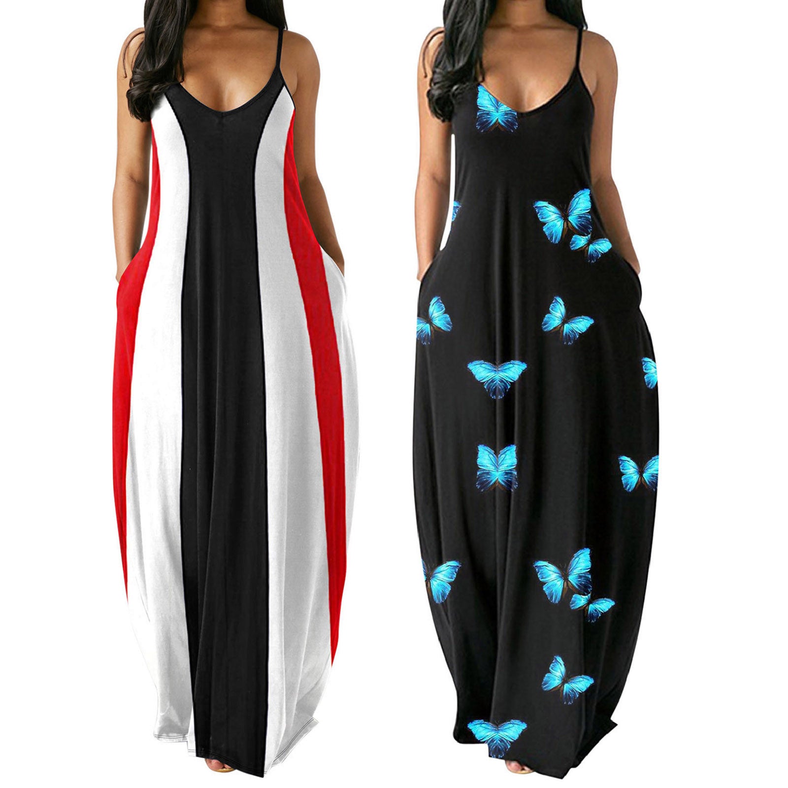 V-Neck Sleeveless Pullover Maxi Dress