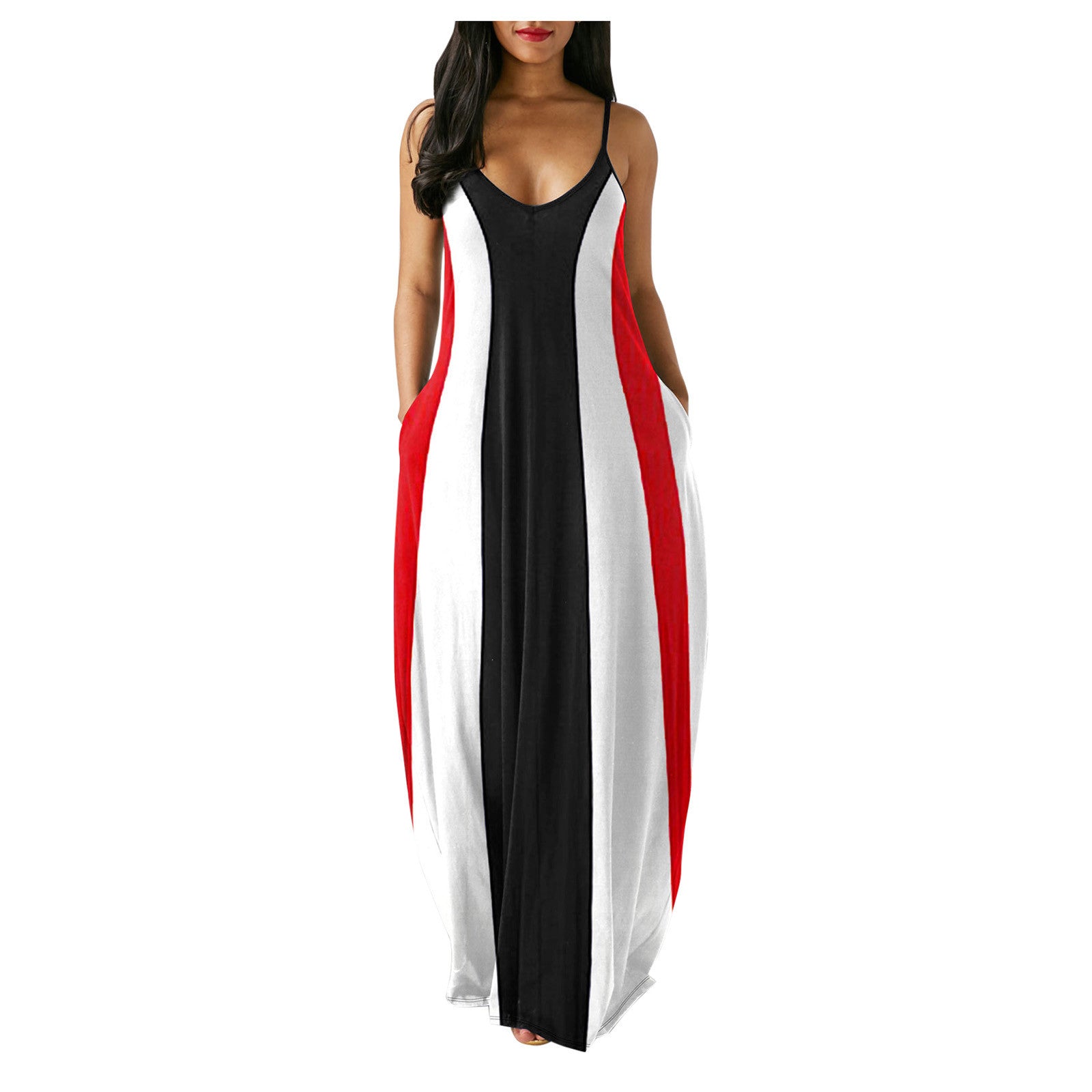 V-Neck Sleeveless Pullover Maxi Dress