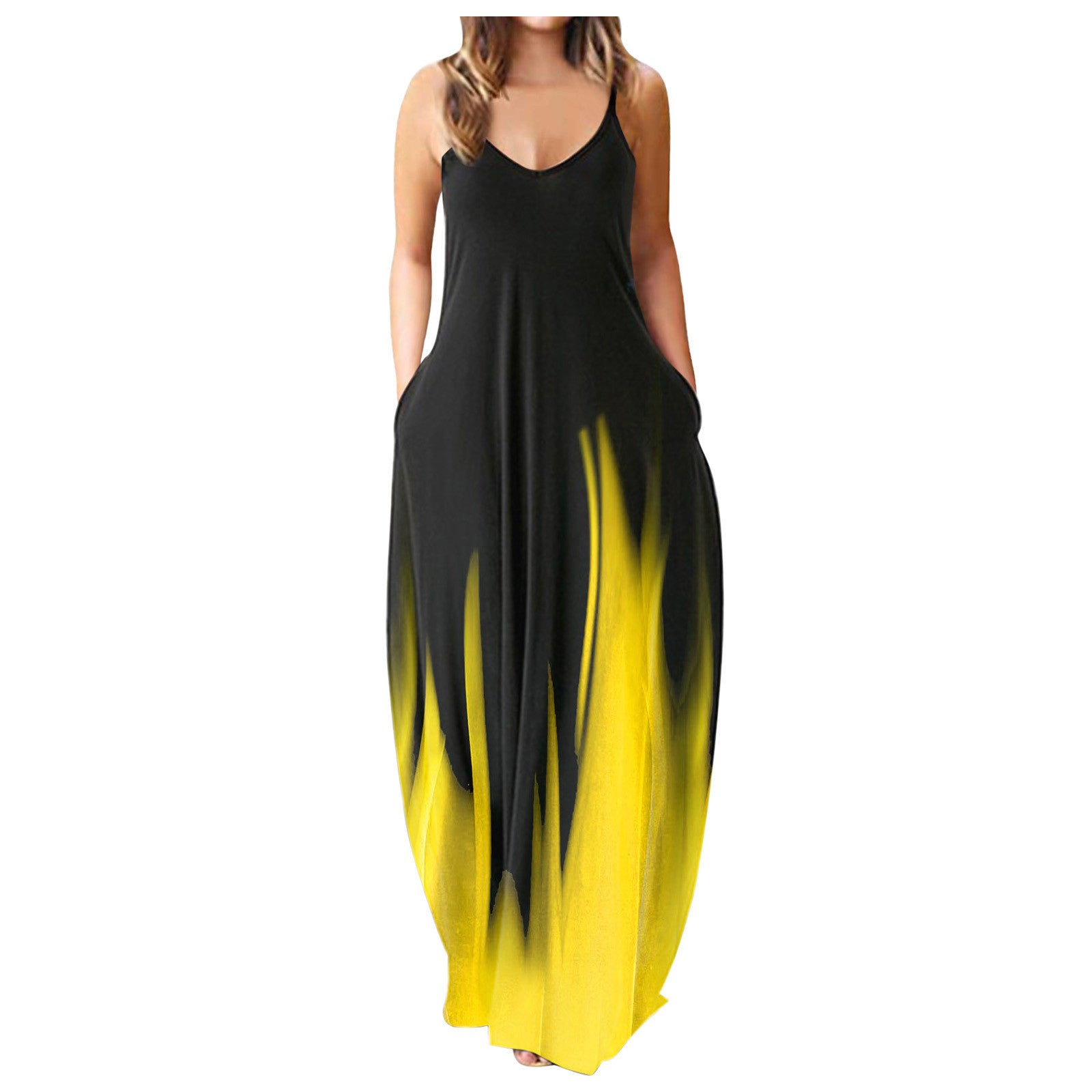 V-Neck Sleeveless Pullover Maxi Dress