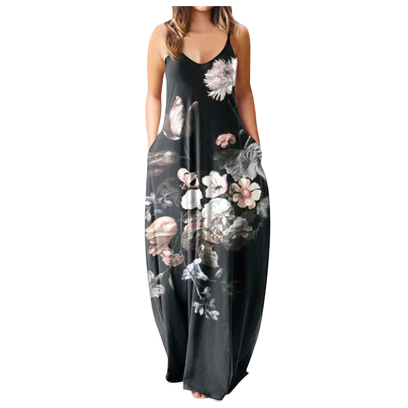 V-Neck Sleeveless Pullover Maxi Dress