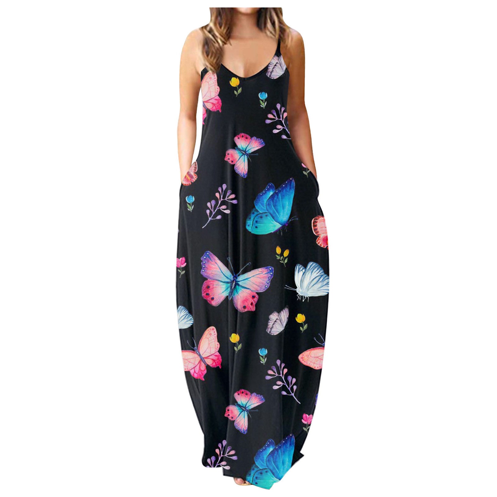 V-Neck Sleeveless Pullover Maxi Dress