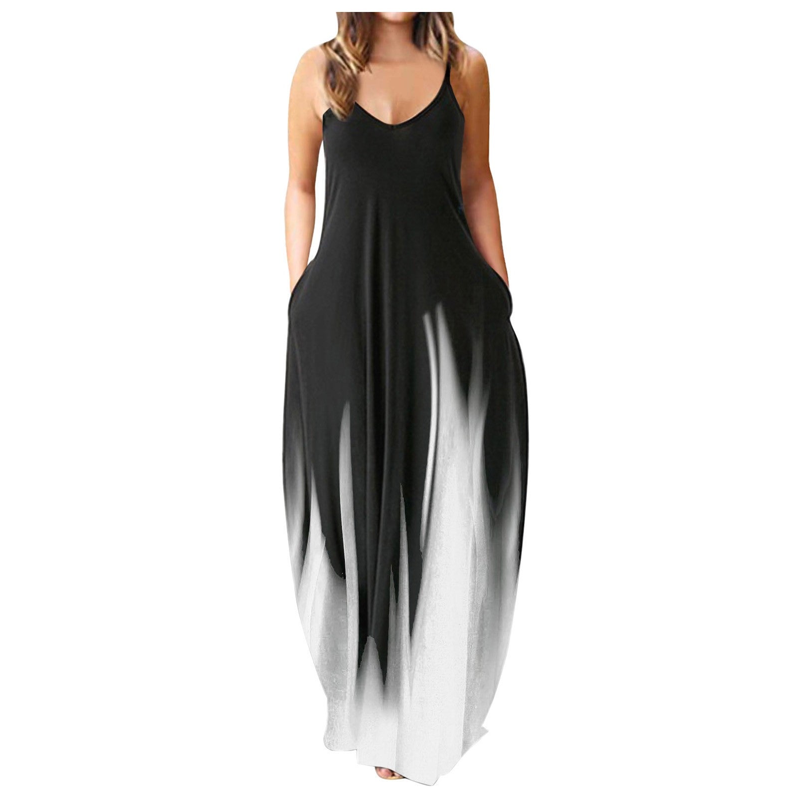 V-Neck Sleeveless Pullover Maxi Dress
