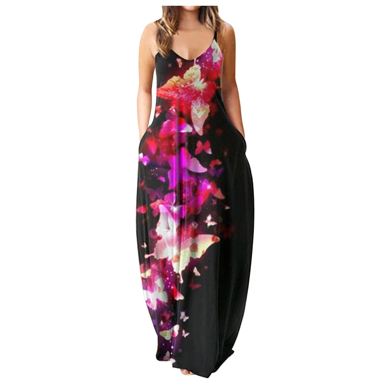 V-Neck Sleeveless Pullover Maxi Dress