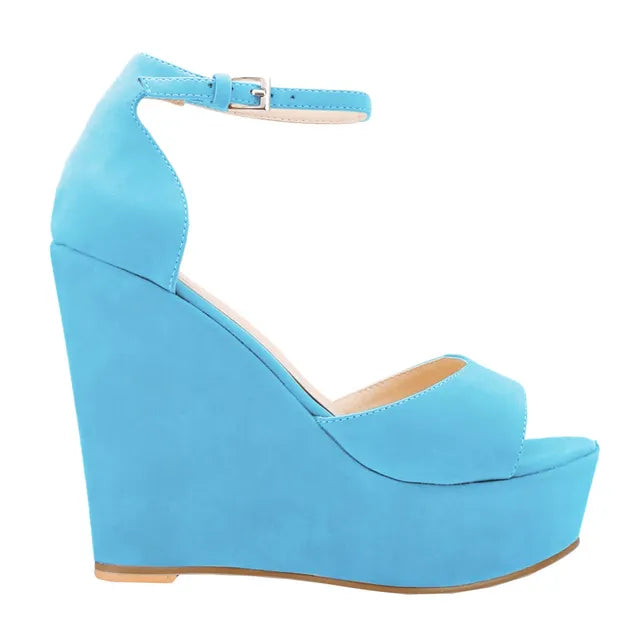 Summer Sexy Open Toe Ankle Strap Platform High Heels Wedge Sandals