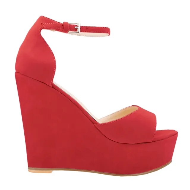 Summer Sexy Open Toe Ankle Strap Platform High Heels Wedge Sandals