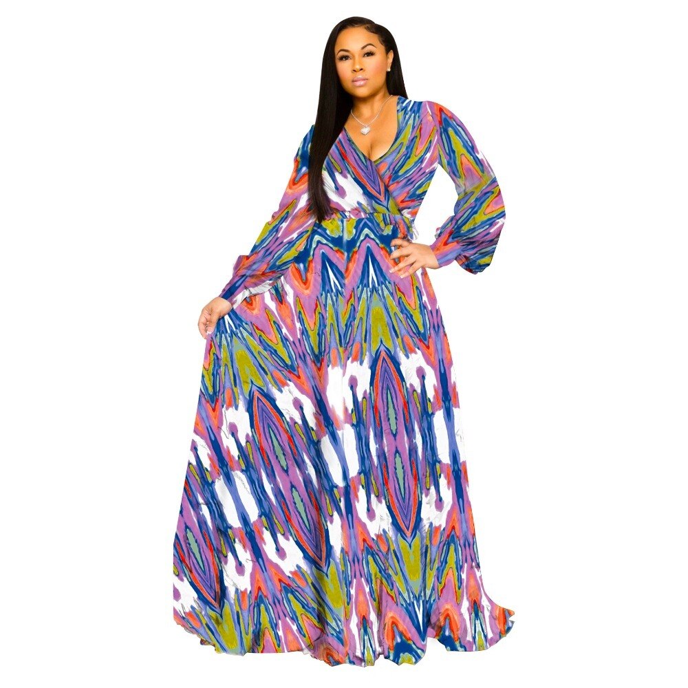 V-neck Chiffon Dress