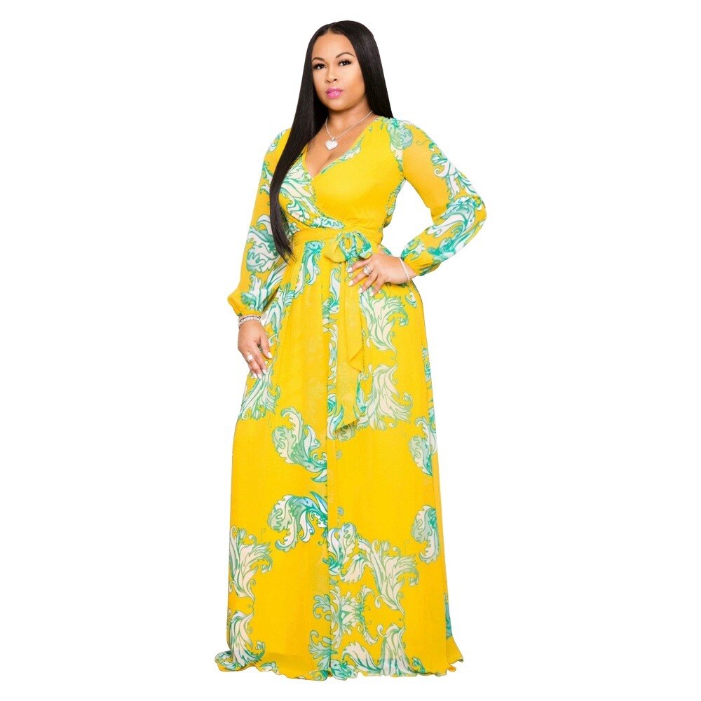 V-neck Chiffon Dress