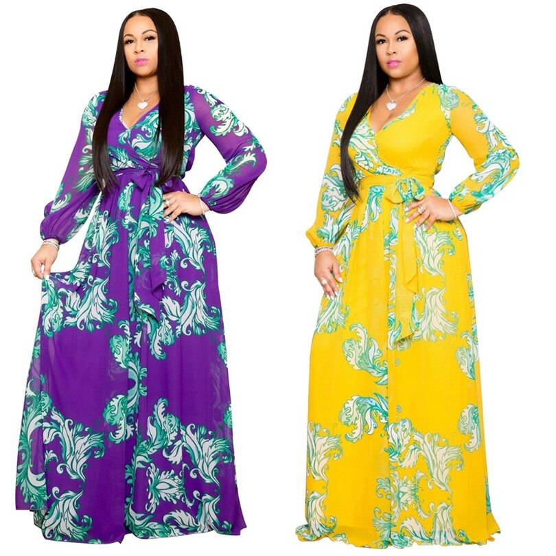 V-neck Chiffon Dress