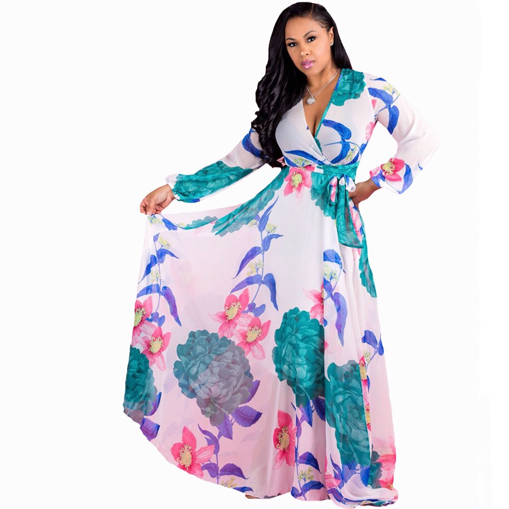 V-neck Chiffon Dress