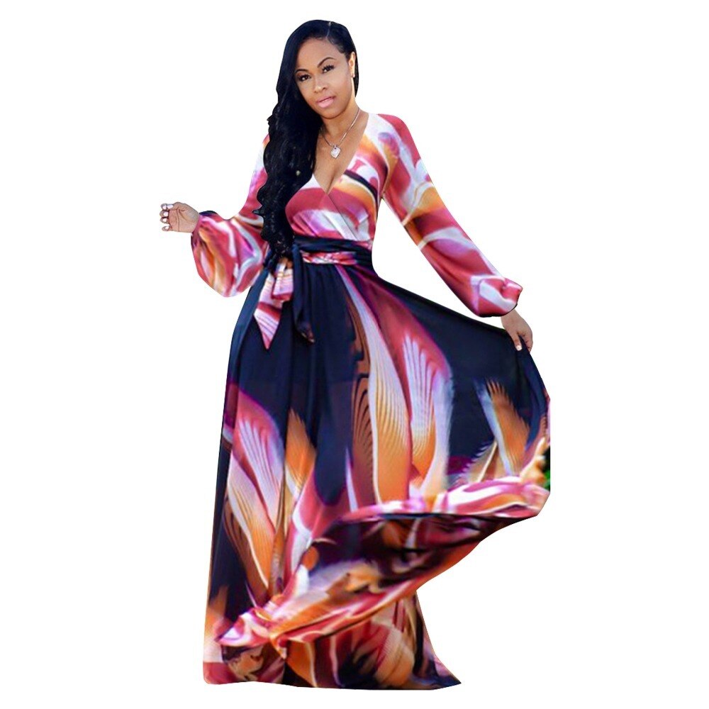 V-neck Chiffon Dress