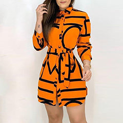 Spring Elegant Long Sleeve Shirt Dress