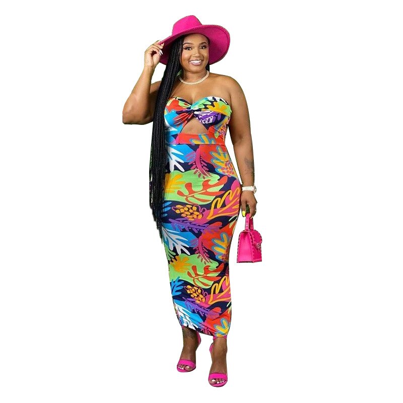 Plus Size  Tube Top Sleeveless Dresses