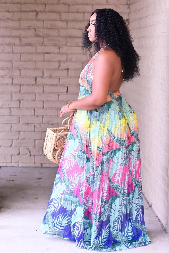 Plus Size Halter Loose Maxi Dress