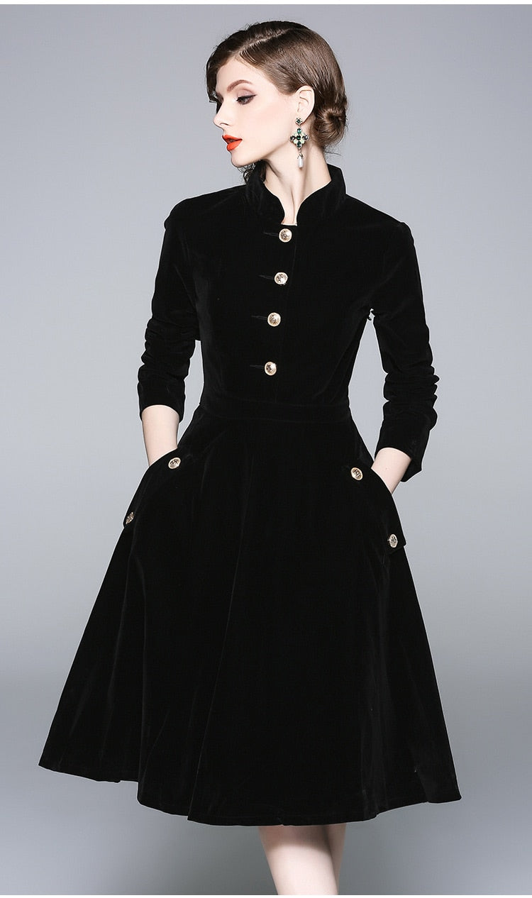 Autumn & Winter Elegant Velvet Dress