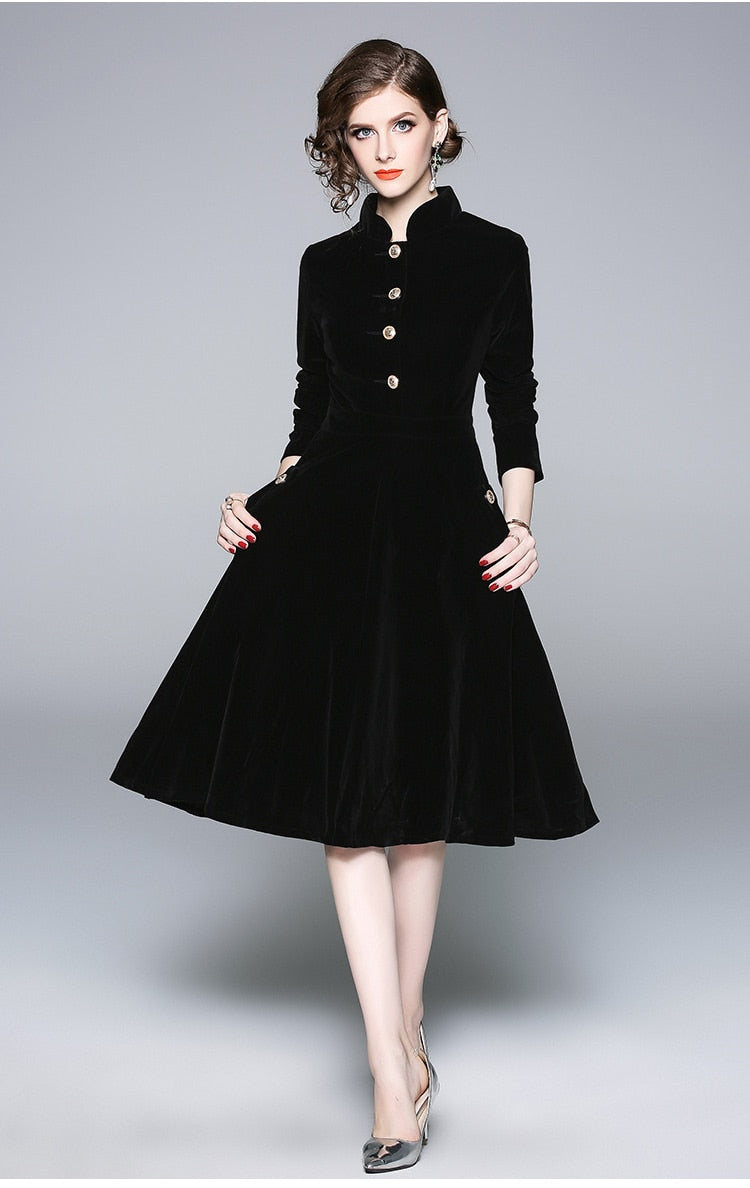 Autumn & Winter Elegant Velvet Dress