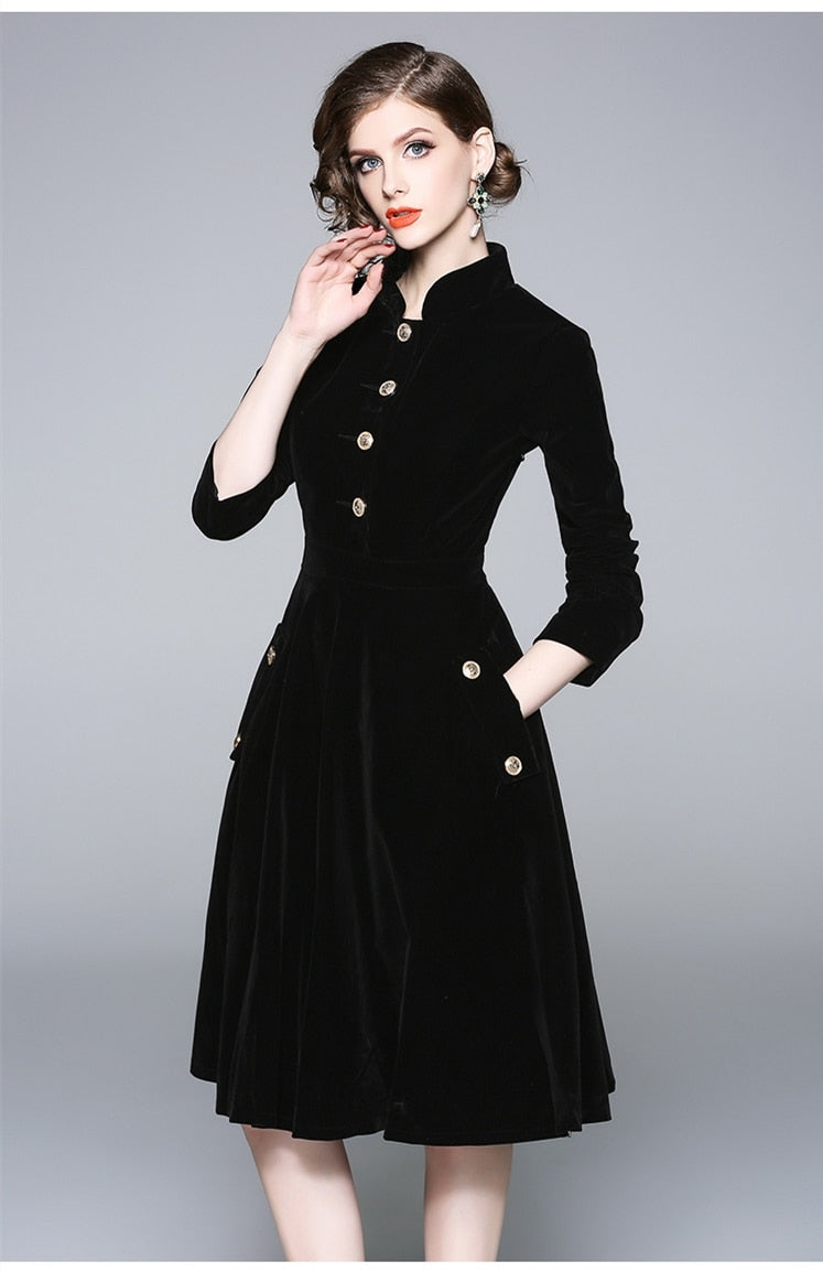 Autumn & Winter Elegant Velvet Dress