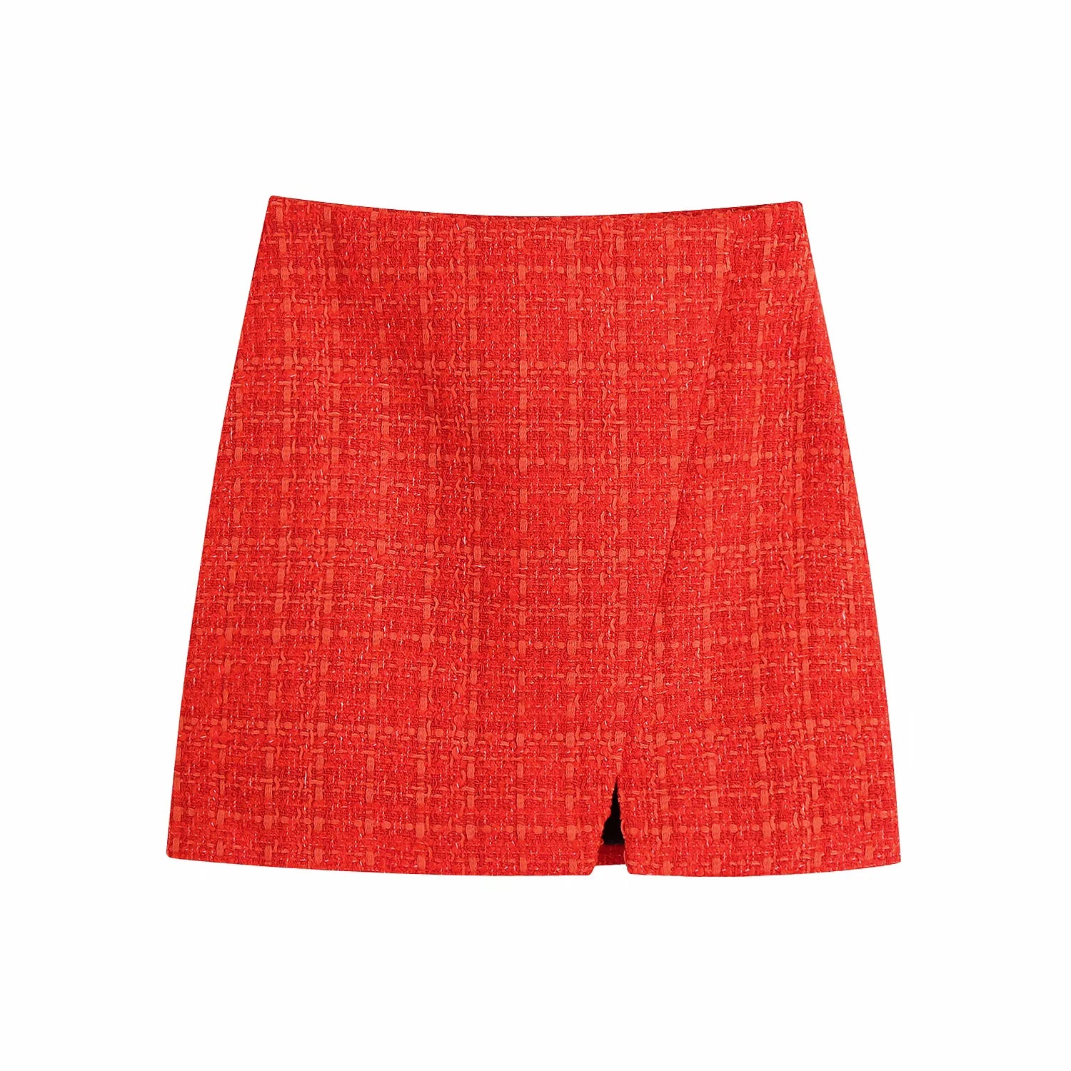 Red Vintage V Neck Long Sleeve Blazer - Hight Waist skirt suit